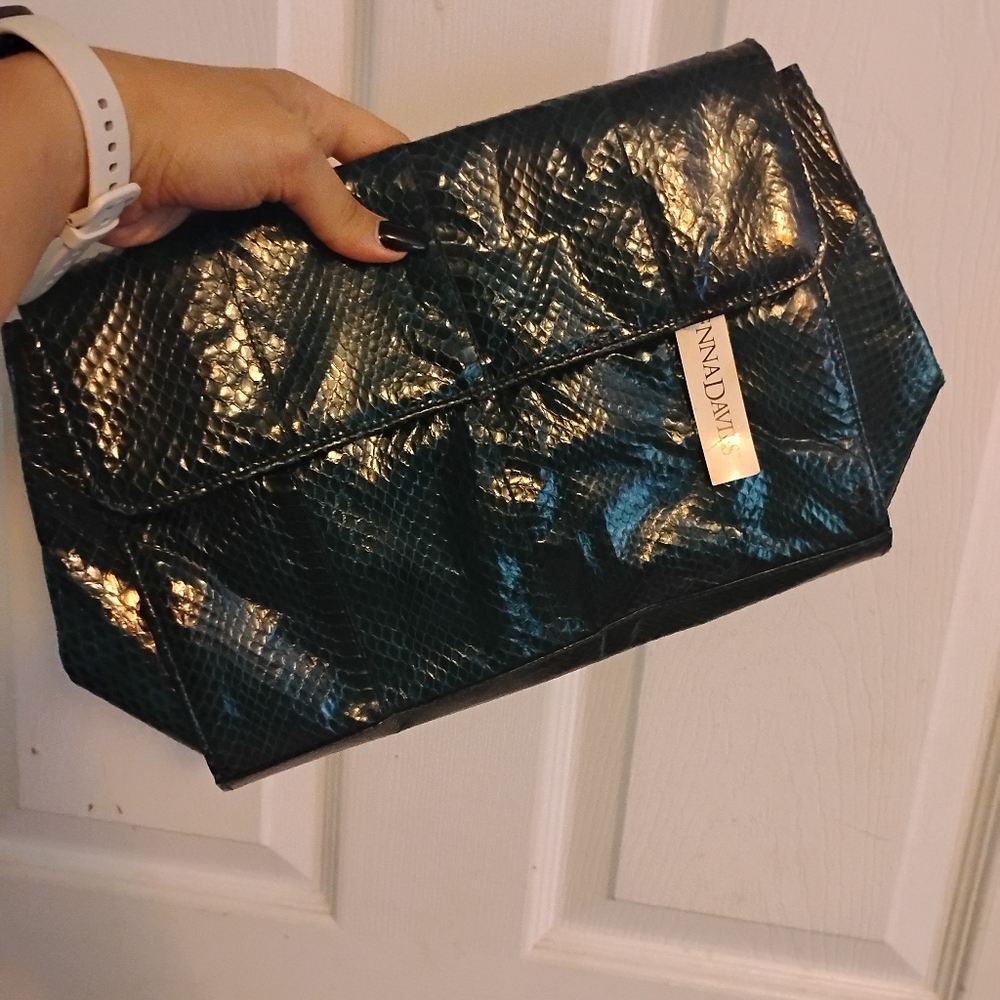 Vintage Green Snakeskin Bag